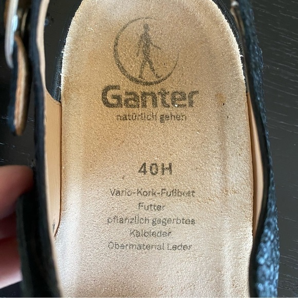 GANTER COMFORT BLACK LEATHER CORK SANDAL WOMEN'S EU 40 W $245 MADE IN BOSNIA - Picture 5 of 7
